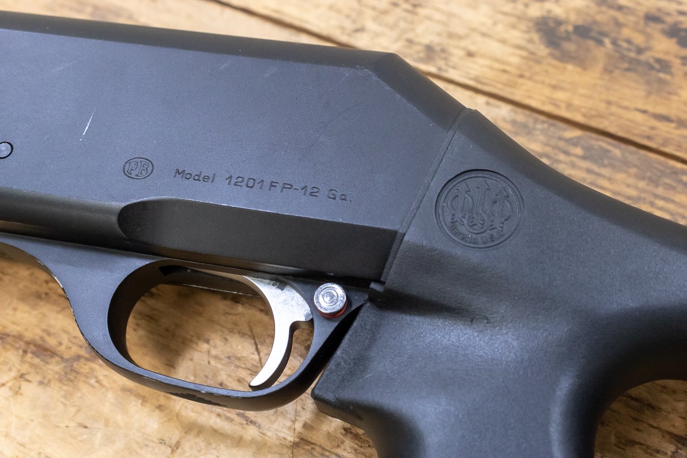 BERETTA 1201FP 12 Gauge Police Trade-In Semi-Auto Shotgun with Pistol Grip Stock and Rifle Sights